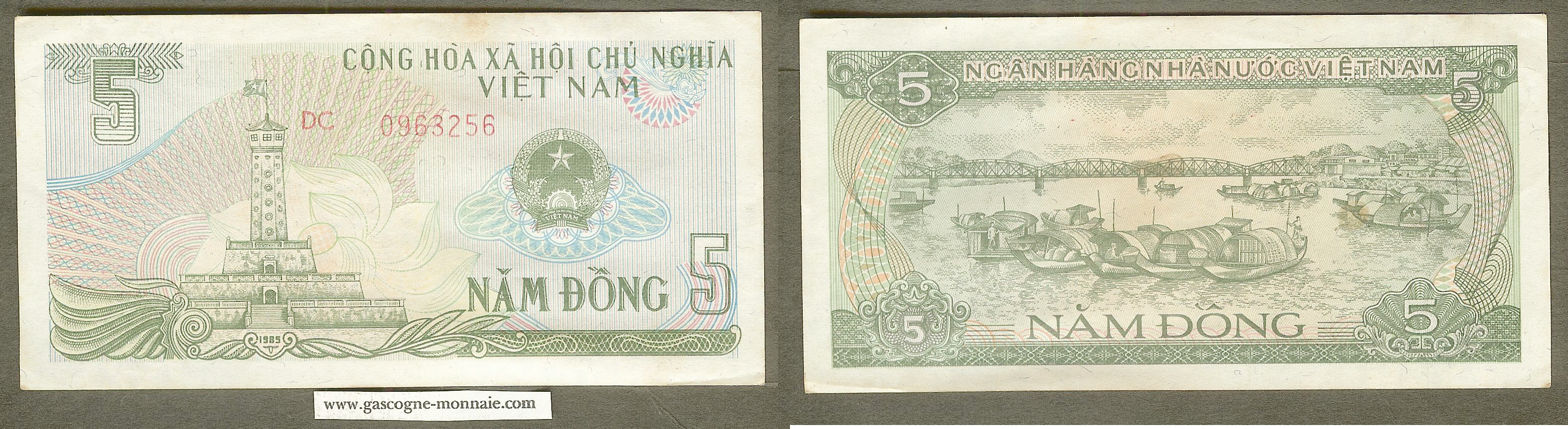 Vietnam 1985  5 dong SUP+